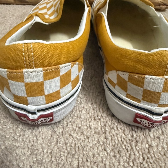 Vans Yellow and White Checkerboard Slip-Ons - Picture 3 of 4